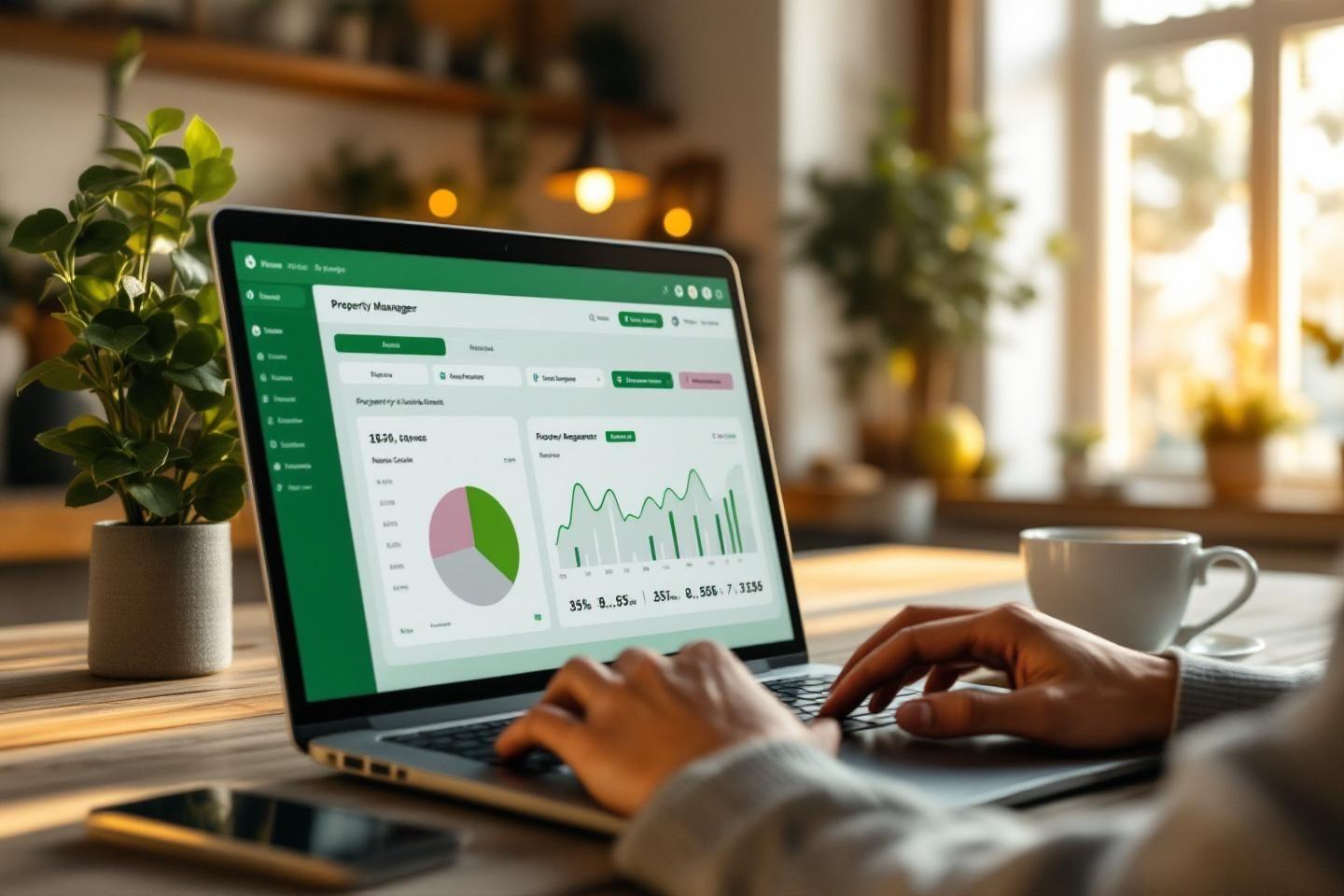 Écran d'ordinateur affichant un tableau de bord de gestion immobilière itea prop