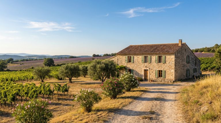 charmante-maison-française-en-pierre-dans-un-paysage-de-vignobles-dorés