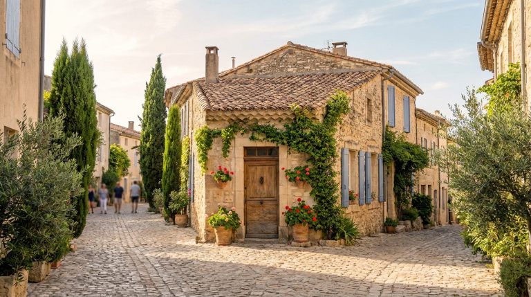 maison-en-pierre-baignée-de-soleil-dans-le-village-historique-d'uzès