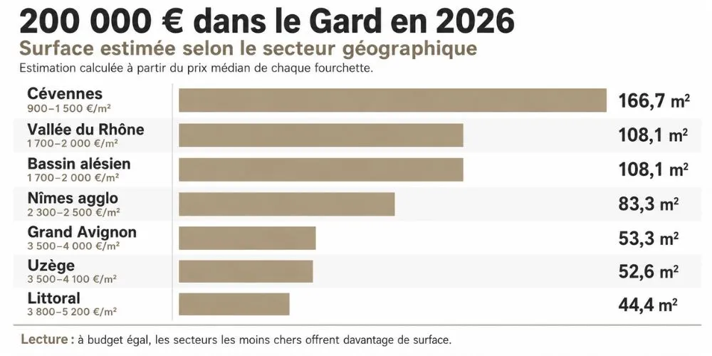 Infographie comparative des budgets par secteur du Gard en 2026