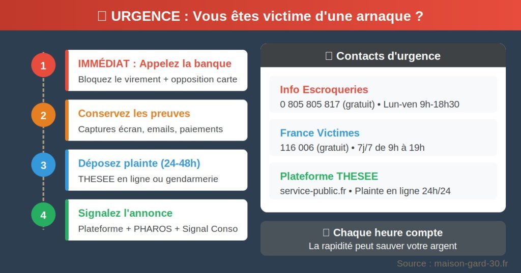 Guide d'urgence en 4 étapes et contacts utiles pour réagir après une arnaque location vacances