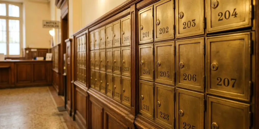 Casiers de boîtes postales dans un bureau de poste La Poste