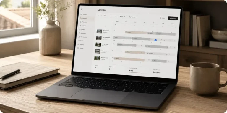 Bureau minimaliste et calendrier numérique