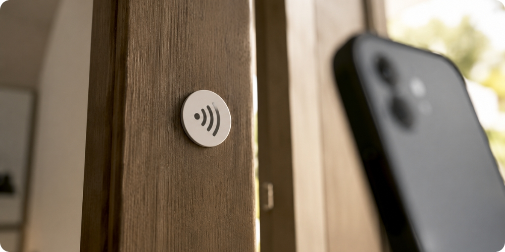 Pointage par badge NFC sur l'application Domatel Mobile au domicile d'un bénéficiaire
