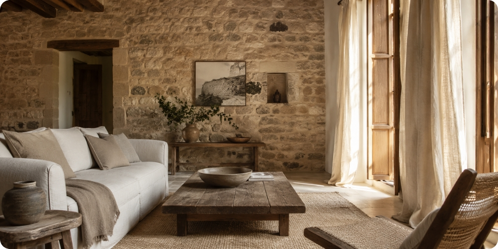 Ambiance sensorielle chaleureuse pour préparer une visite immobilière dans le Gard