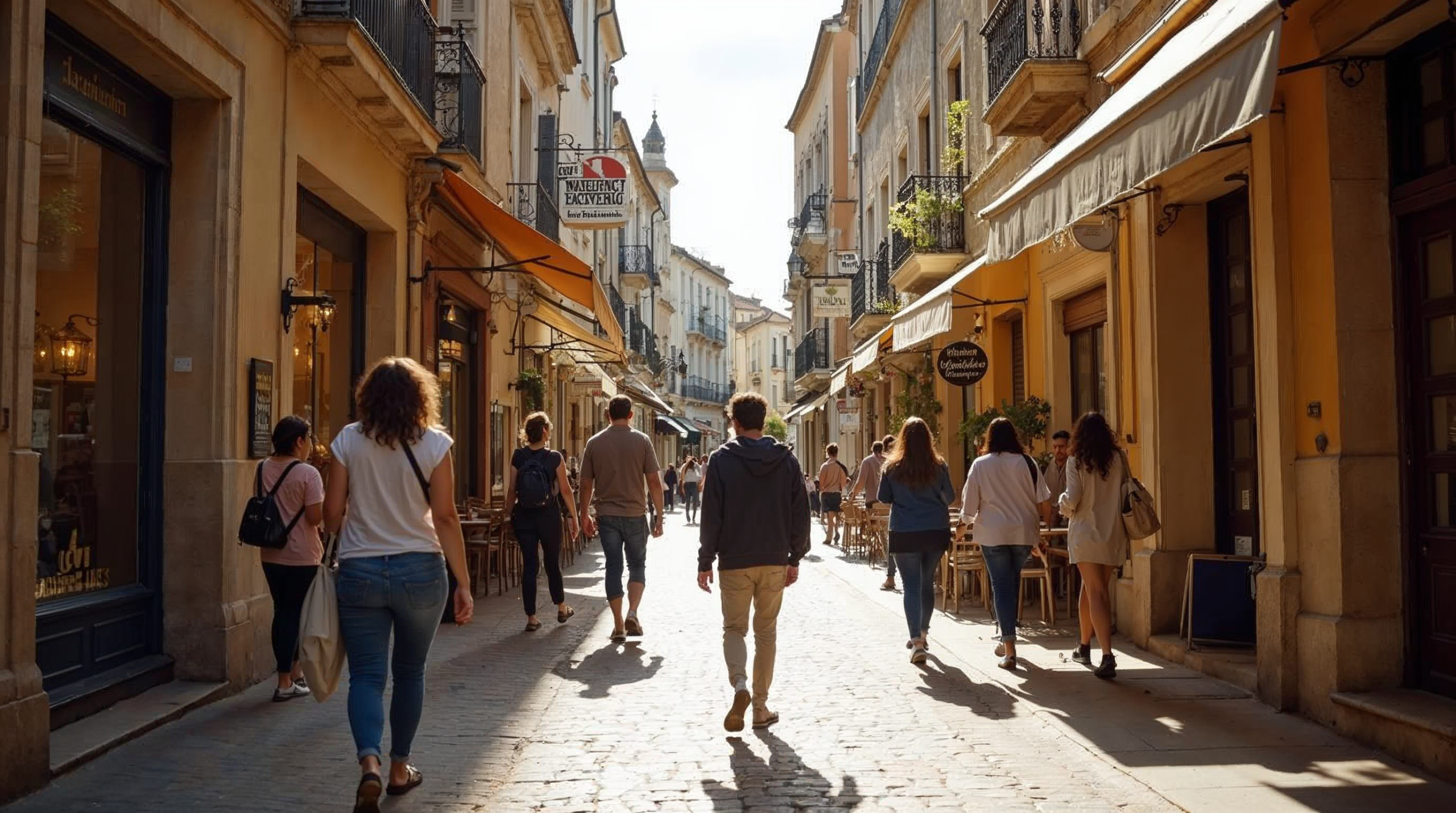 Cadre de vie à Alès : Grand'Rue commerçante et façades cévenoles en pierre