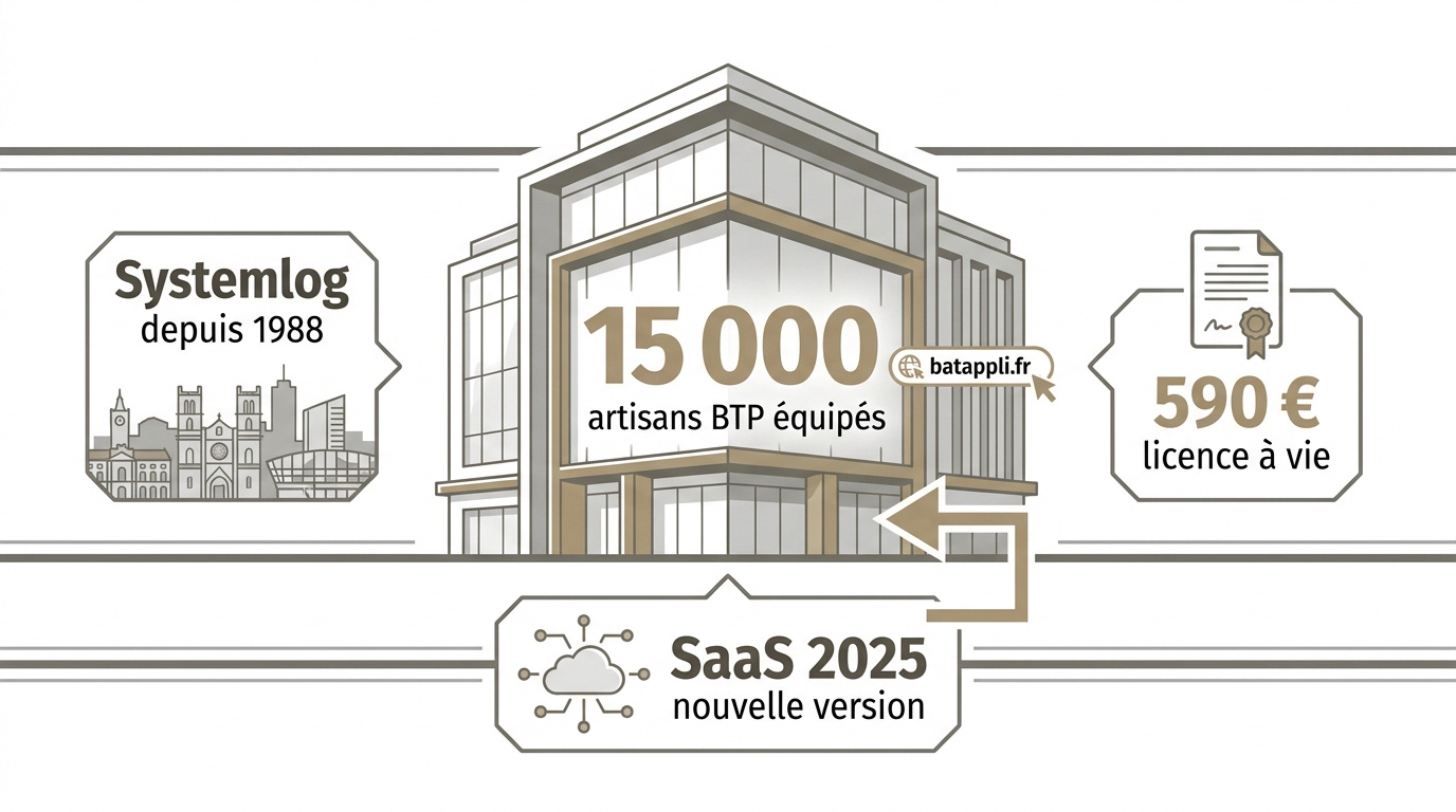 Logiciel Batappli pour 5 000 entreprises du bâtiment en formule SaaS mensuelle