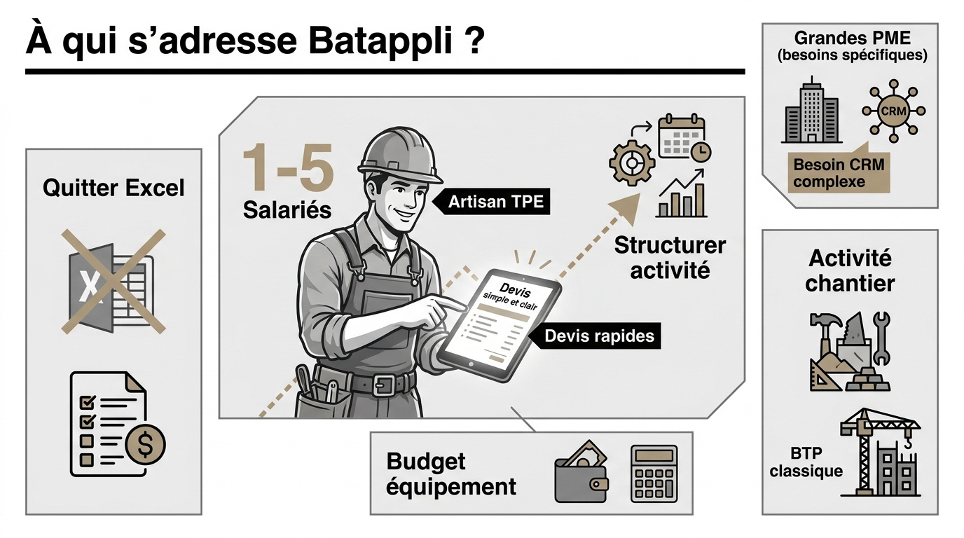Artisan du bâtiment utilisant le logiciel Batappli pour la gestion de ses devis et chantiers