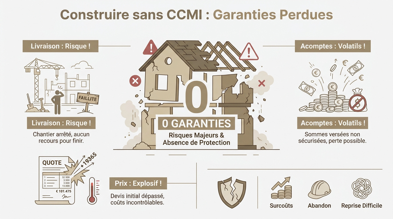 Risques et garanties perdus lors d'une construction sans contrat CCMI