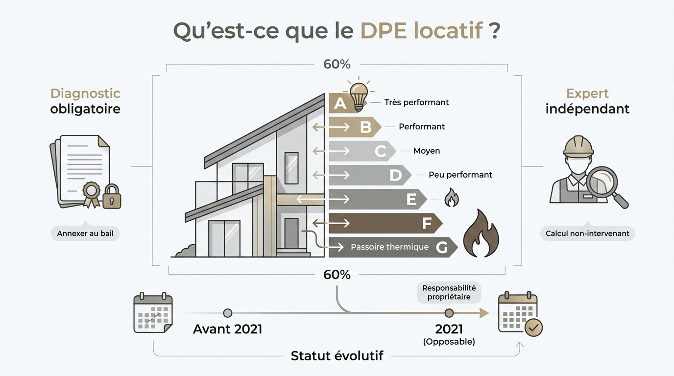 Illustration d'un diagnostic de performance énergétique pour un logement locatif