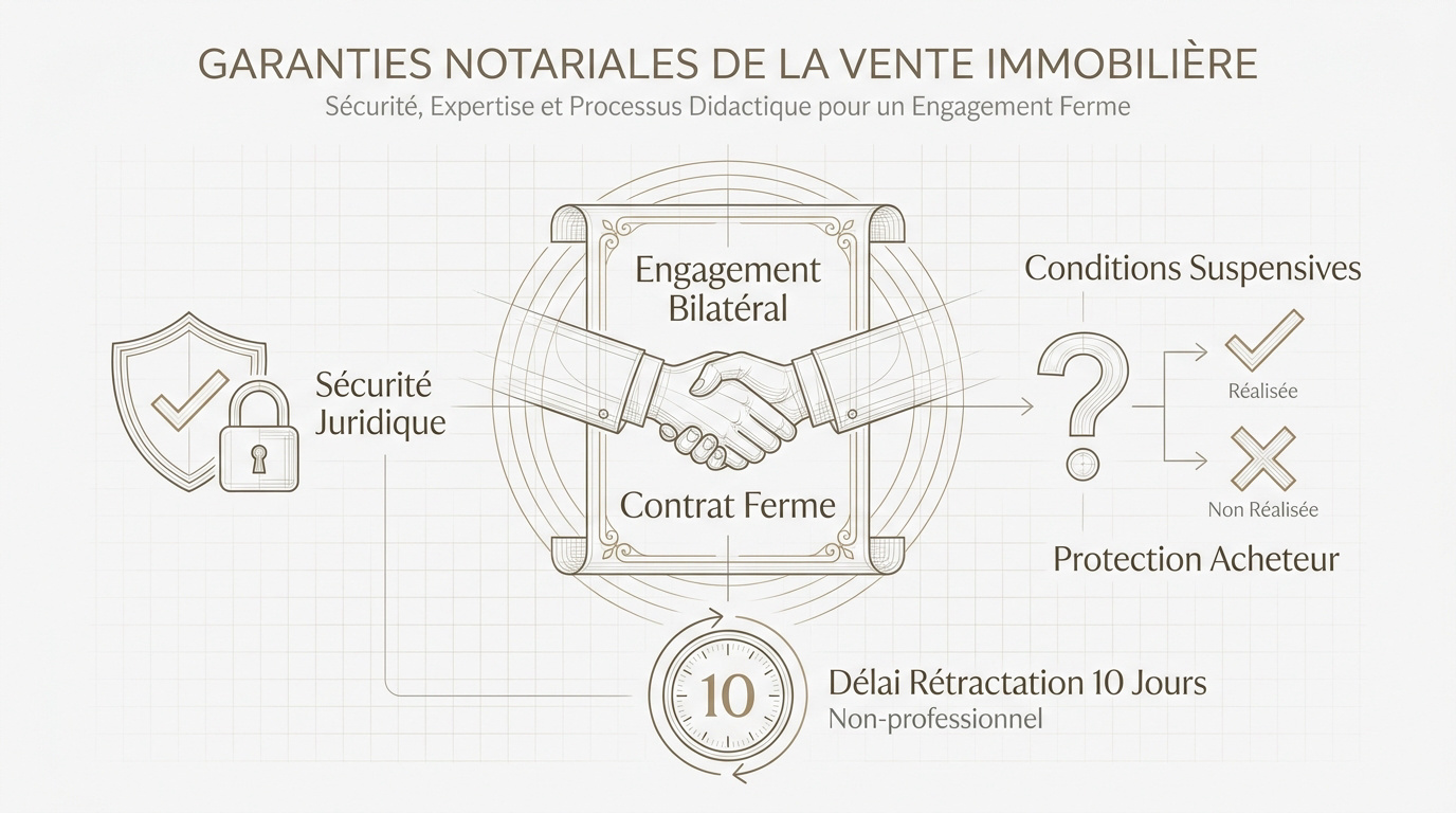 Signature d'un compromis de vente devant notaire pour sécuriser une transaction immobilière