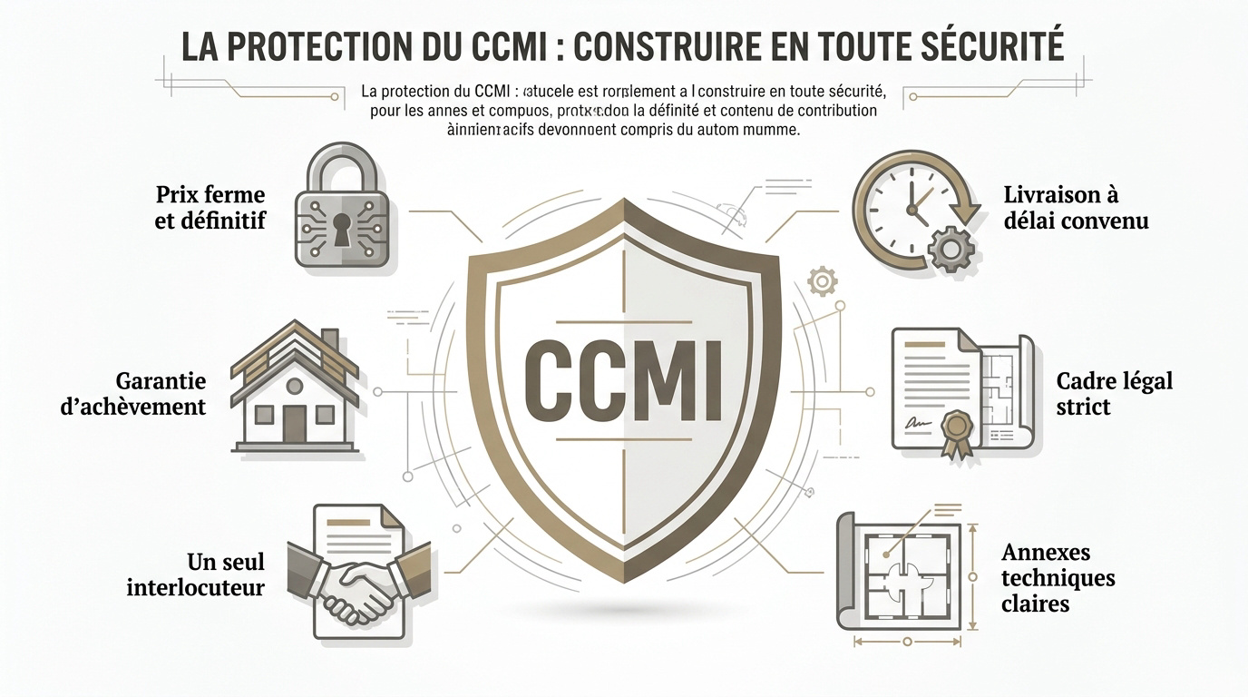 Schéma explicatif des garanties du contrat de construction CCMI pour sécuriser son projet immobilier