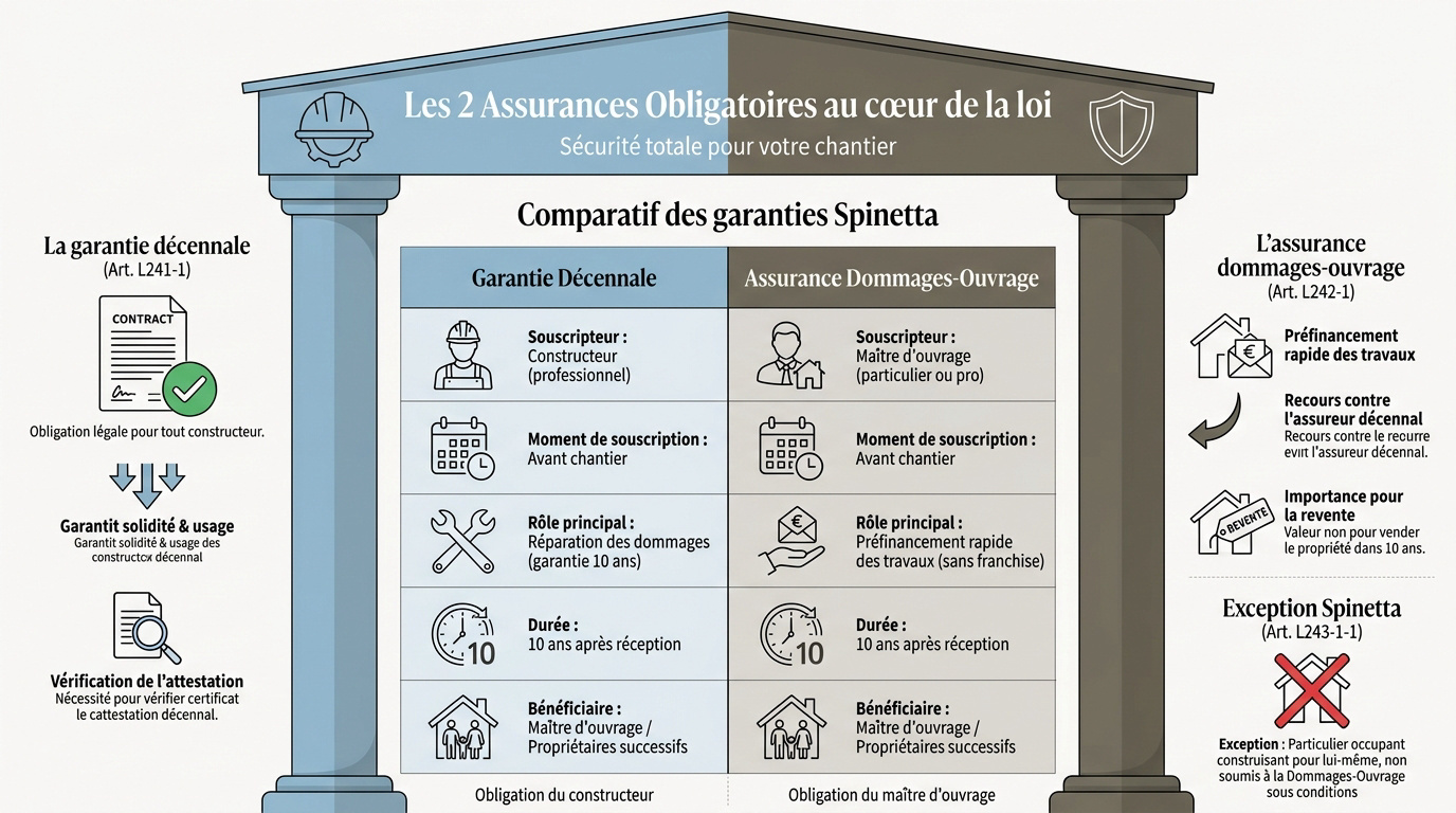 Comparaison entre l'assurance décennale et la dommages-ouvrage pour une construction sécurisée