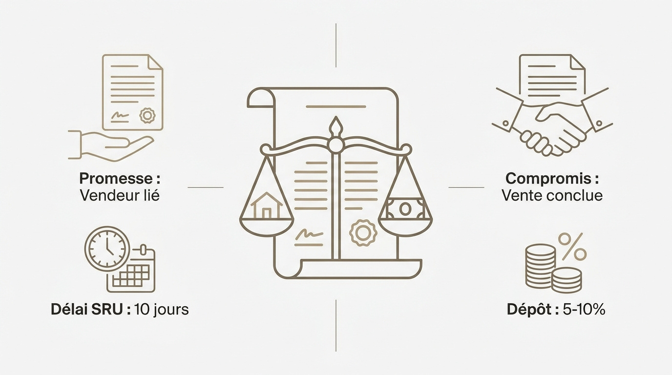 Signature d'un avant-contrat immobilier chez un notaire