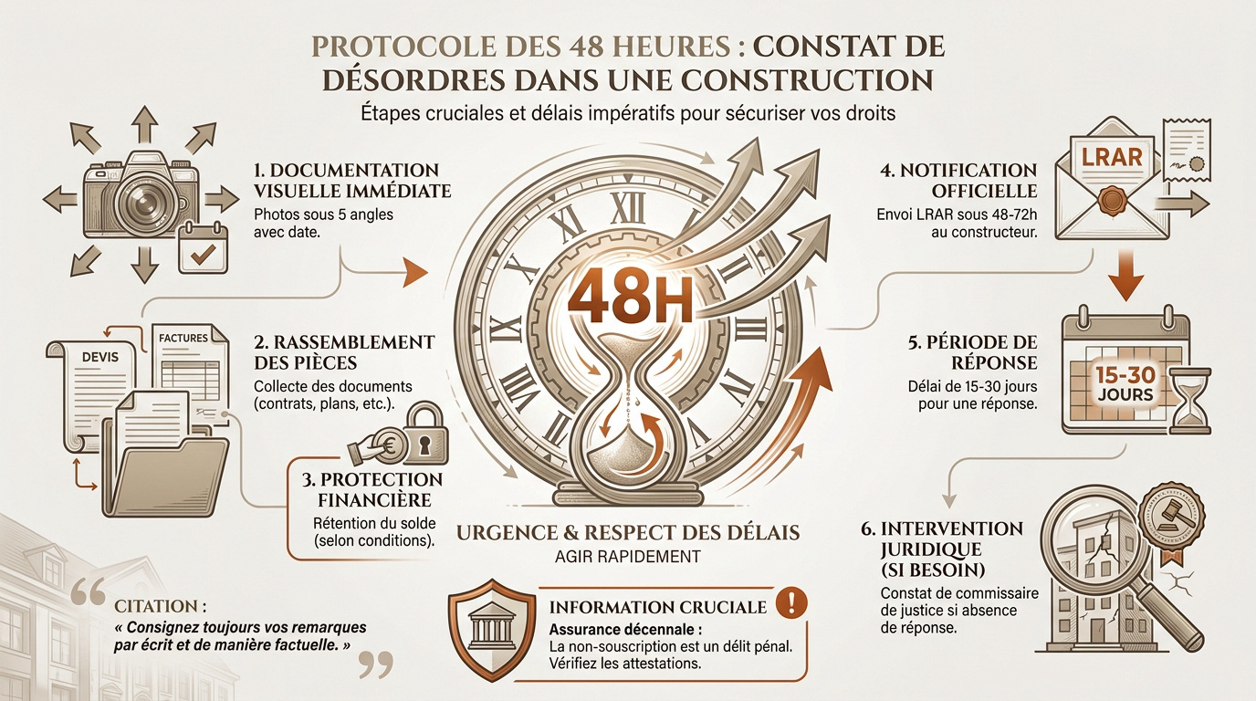 Protocole de constatation des malfaçons de construction sous 48 heures