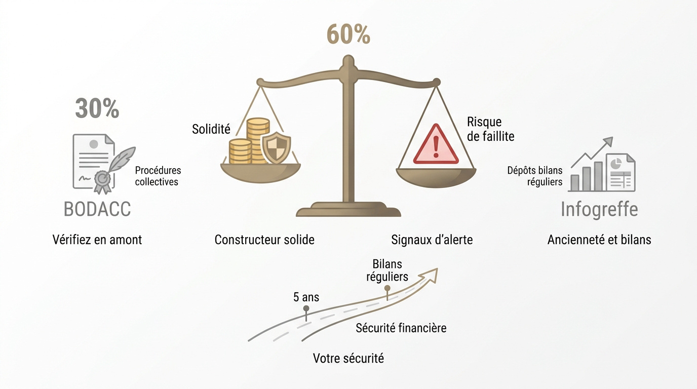 Vérification de la santé financière d'un constructeur via les outils numériques officiels