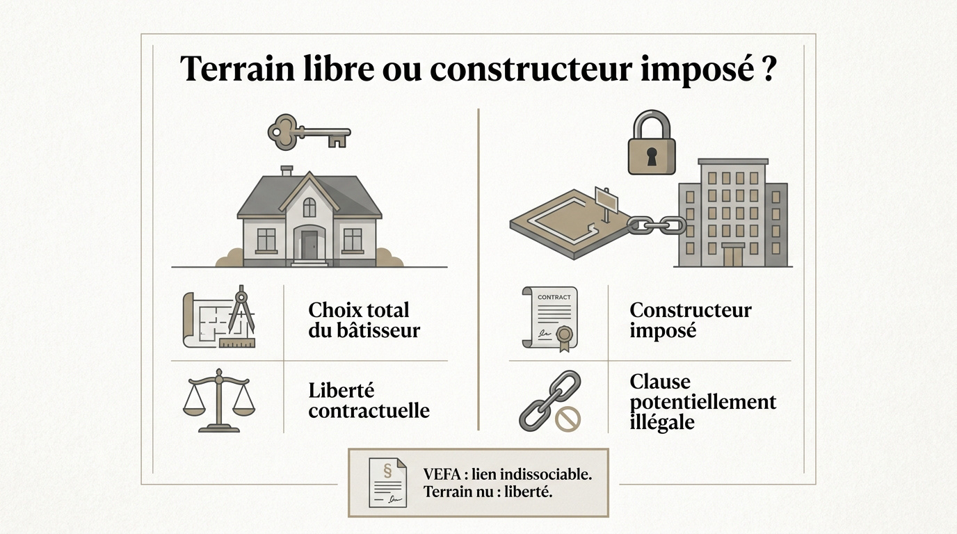Comparaison entre terrain libre de constructeur et constructeur imposé pour un projet de maison