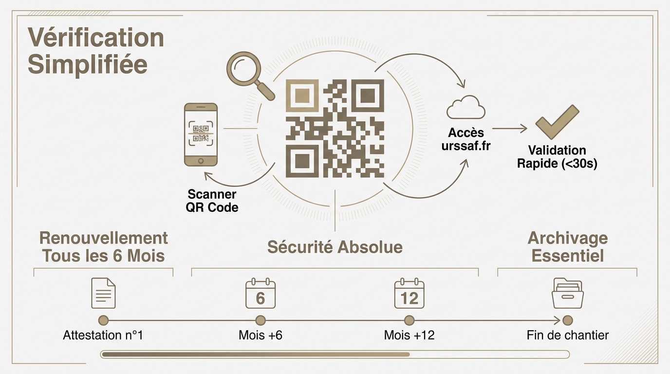 Interface de vérification en ligne d'une attestation de vigilance URSSAF