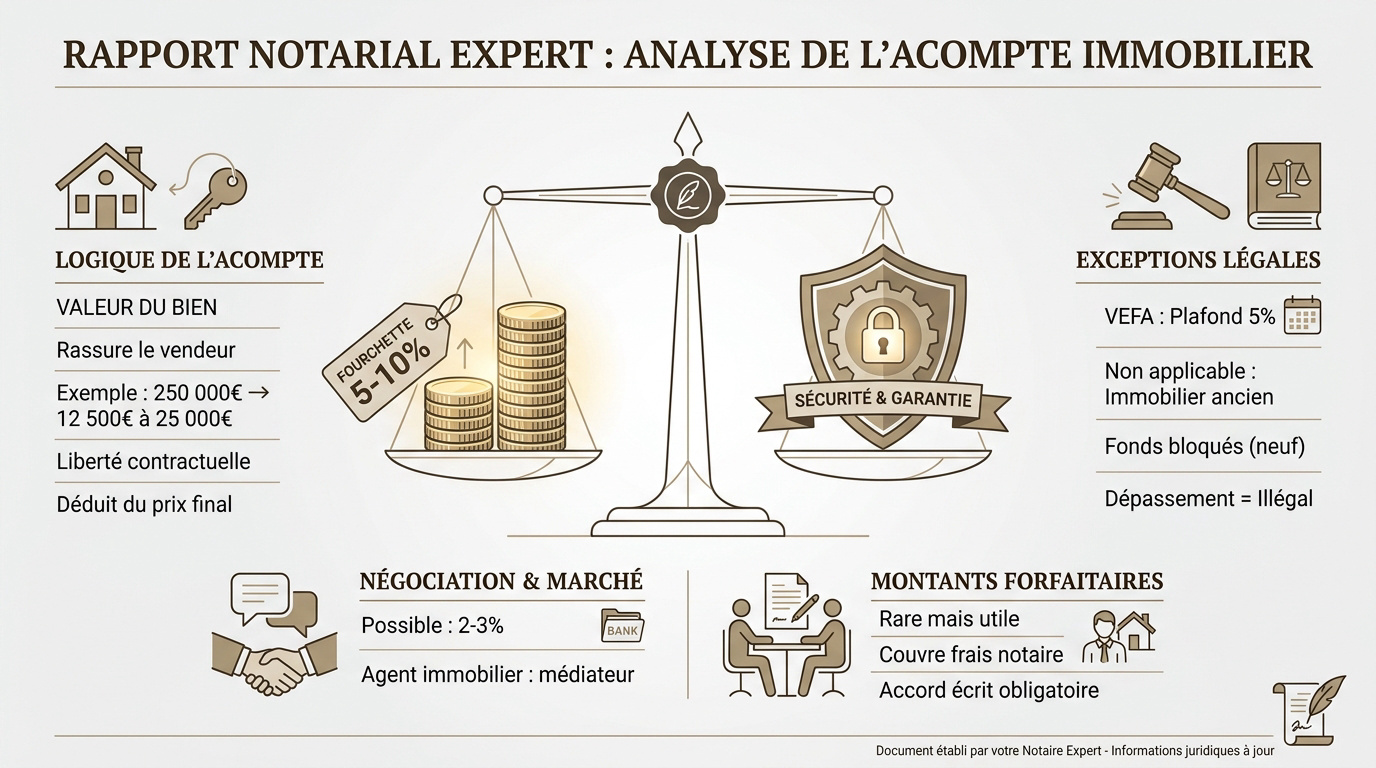Notaire analysant les clauses financières d'un compromis de vente immobilière