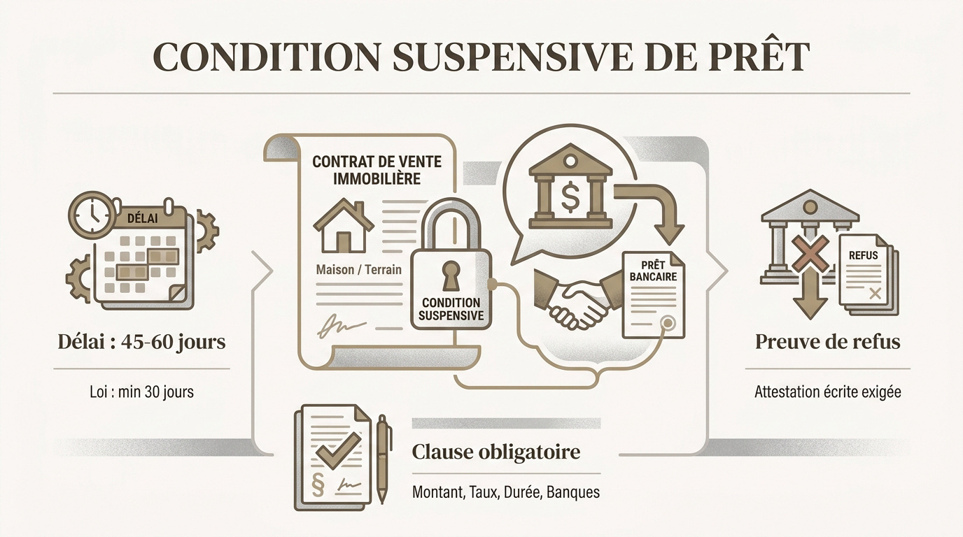 Signature d'un compromis de vente avec clauses suspensives