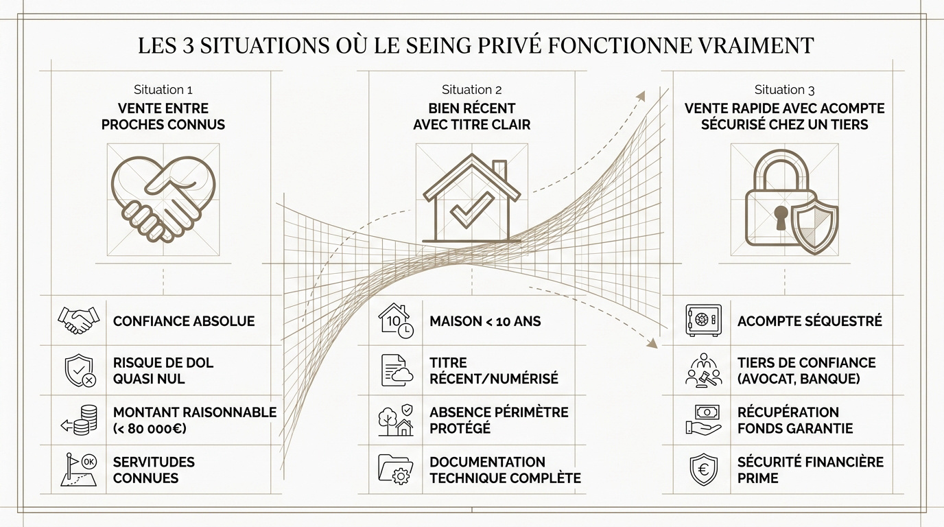 Signature d'un compromis de vente entre particuliers pour une maison individuelle