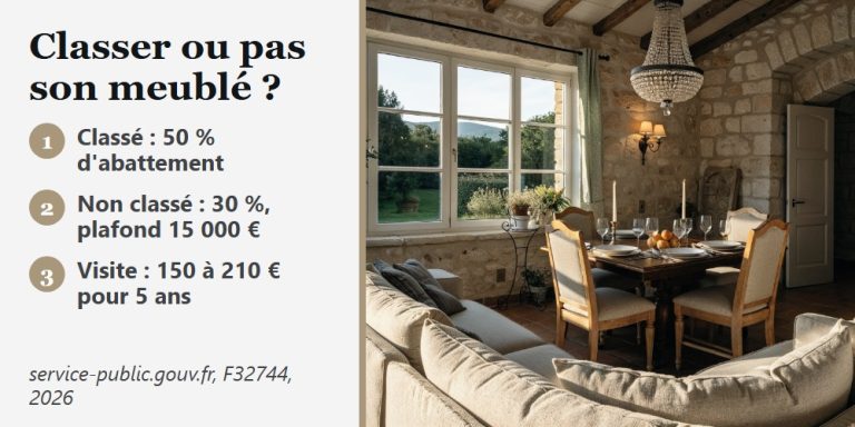 Classement en meublé de tourisme : inconvénients et fiscalité 2026, abattement de 30 % contre 50 %